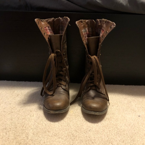 Brown combat boots - Picture 2 of 6